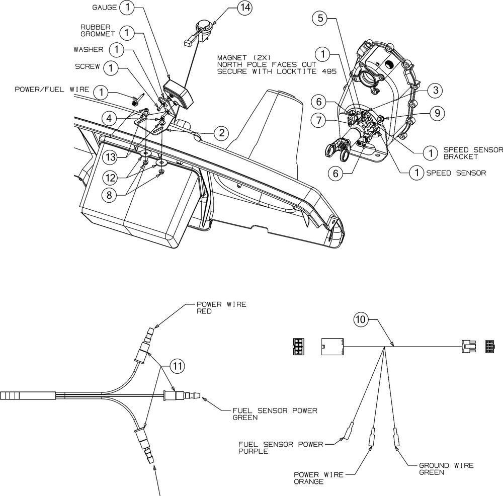 Guage Diagram and Parts List for WTCAB747EFI (37AM48FM010)(2016) Cub Cadet Lawn Tractor Accessories